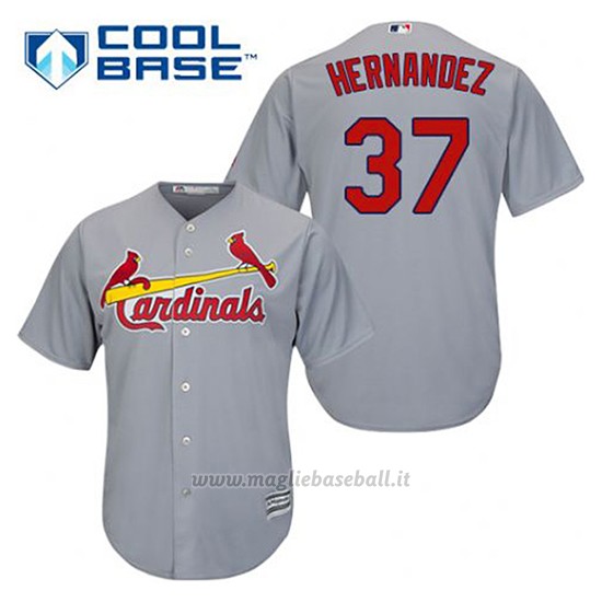 Maglia Baseball Uomo St. Louis Cardinals Keith Hernandez 37 Grigio Cool Base